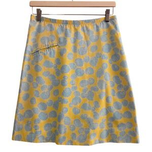 Lilly Pulitzer 60s/70s Vintage "Lilly" Shell Print ALine Skirt Yellow Blue, Sz 8